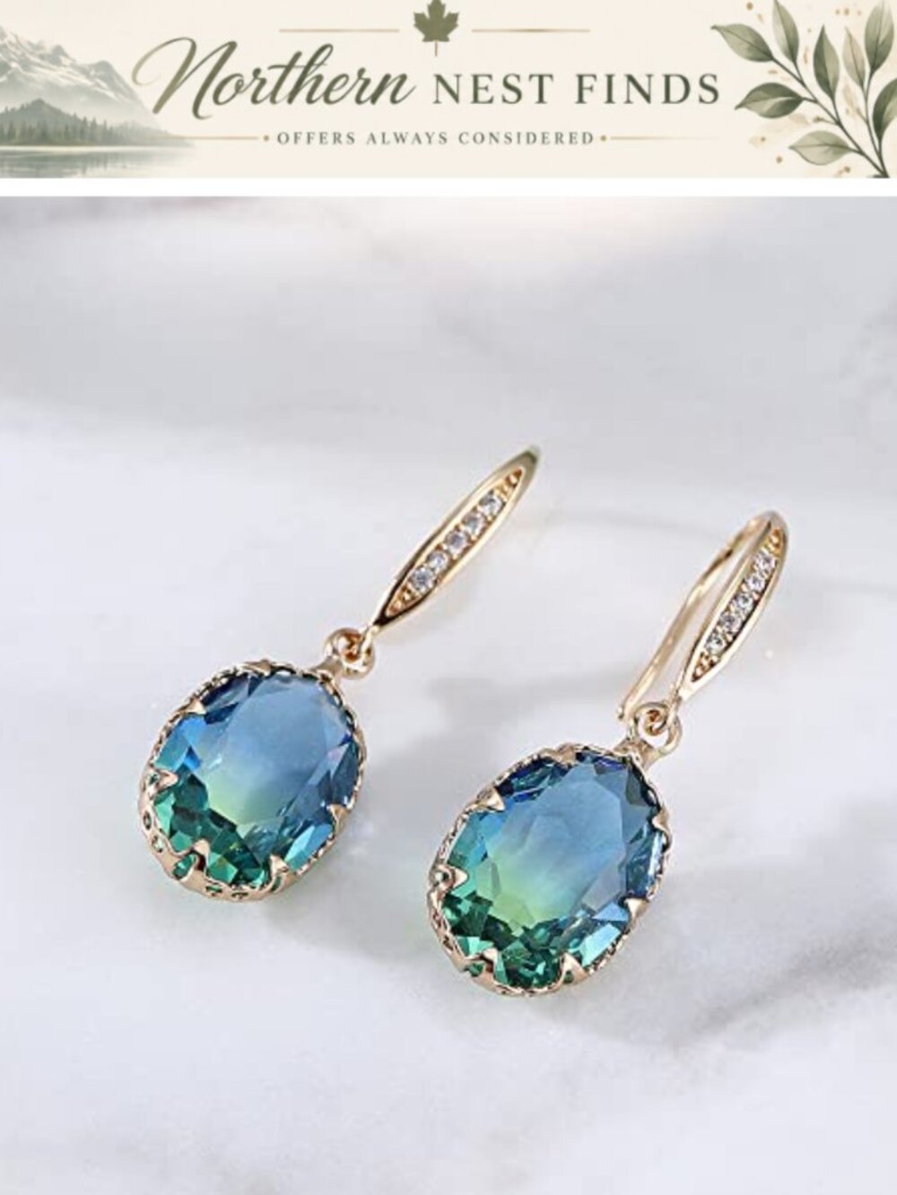Tourmaline Dangle Leverback Earrings in 925 Sterling Silver for Women Jewelry